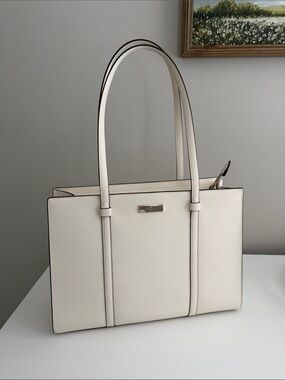 Elegant Cream Structured Tote Bag by Kate Spade